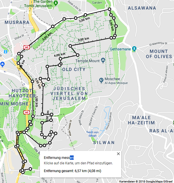 Jerusalem Altstadtlauf 29.9.2018_6,57 km